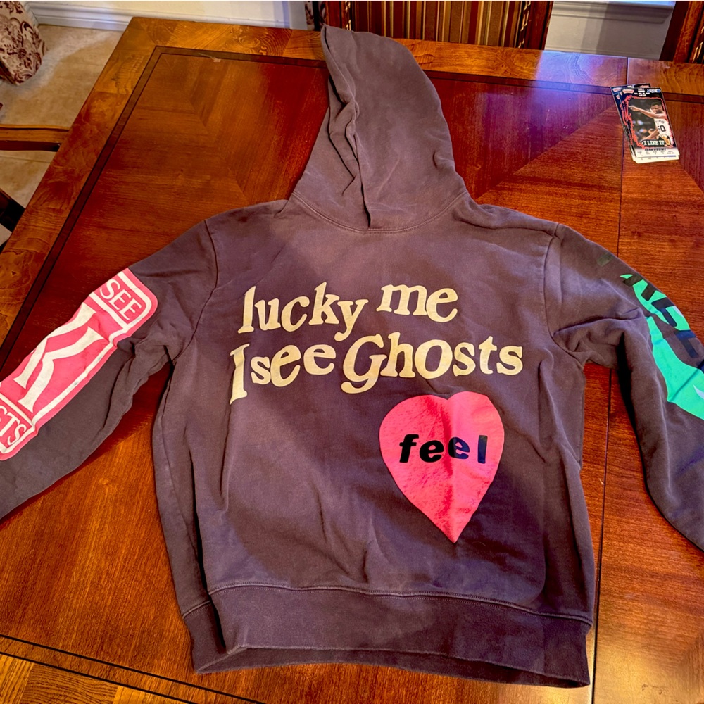 Men’s “Lucky Me I See Ghosts” hoodie” 
Size: Large
Black